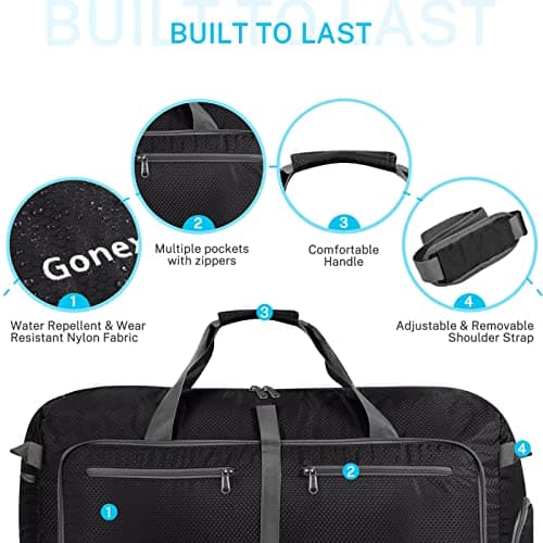 Gonex Foldable Travel Duffle Bag, 150L Lightweight with Shoe Compartment — view 3