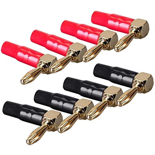 Goaycer 90 Degree Banana Plugs - 24K Gold Plated 4mm Speaker Connector (8 Pack) — view 6