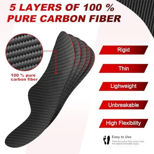 Morton's Extension Orthotic, Recovery Carbon Fiber Insole-Rigid Foot Support Shoe Inserts for Morton's Toe, Turf Toe, Hallux Limitus, Hallux Rigidus, Arthritis and Broken Big Toe-1 Pair Length 10.83" — view 4