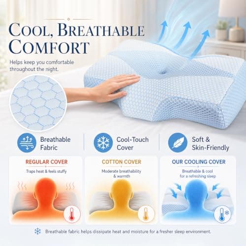 Hydomi Memory Foam Neck Support Pillow for Neck Shoulder Pain Sleeping: Orthopedic Cervical Pillow-Ergonomic Side Sleeper pillow-Contour Bed Pillows with Washable Cover for Side Back Stomach Sleepers — view 6