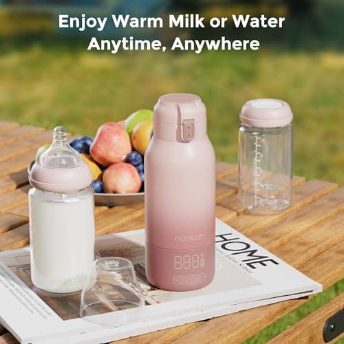 Momcozy Portable Bottle Warmer for Travel – Dual Heating Modes for Breast Milk & Water, Portable Milk Warmer with Fast Heating & Long Battery Life, 500ml Large Capacity, Pink — view 2