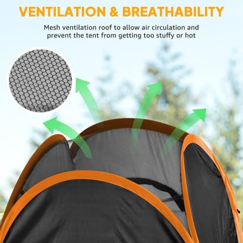 Chihee Outdoor Privacy Shelter Pop Up Camping Bathroom Tent Pod Portable Changing Tent 1 Room Instant Camp Toilet Stall Shower Tent Dressing Room Foldable with Cover Floor Carry Bag (Black) — view 5