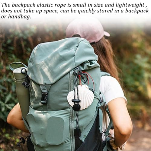 SYEYCW 8 Pcs Bungee Cord with Fixing Buckle, Backpack Elastic Rope Fixing Buckle, Walking Stick Holder, Backpack Elastic Ropes Attachment Pole, Fastening Cord for Trekking, Hiking, Camping, Black — view 4