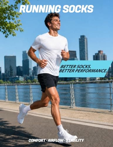 Lounwee Crew Compression Running Socks: 15-20 mmhg Arch Support Compression — view 2