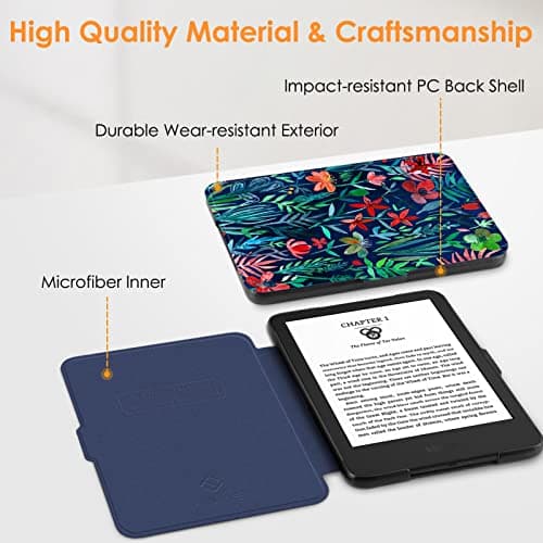 FINTIE Slimshell Case for 6" Kindle 2024/2022 11th Generation, Jungle Night — view 5