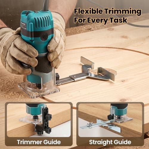 YEARTOP 800W Palm Router Tool 6-Speed Trim Router with 1/4"(6.35mm) 5 Bits — view 5