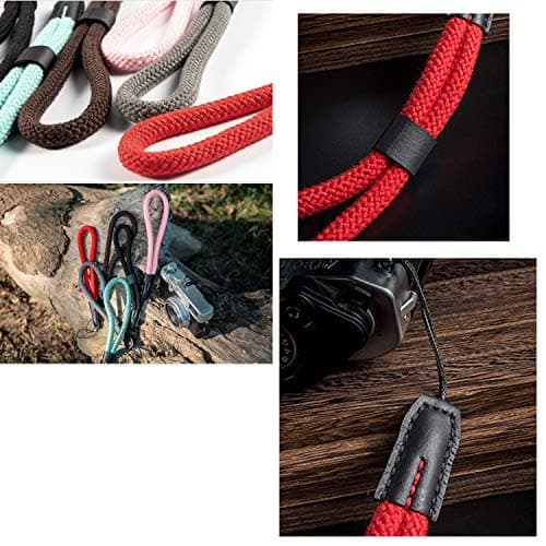 LXH Cotton Camera Wrist Strap, Adjustable Wrist Strap Hand Lanyard for Mirrorless Compact System DSLR Camera Video Camcorder Binoculars (Black) — view 6