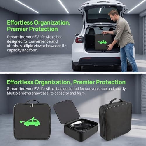 XILAIWANG Ev Charging Cable Storage Bag, 32x32cm 600d Oxford Portable Pouch — view 2