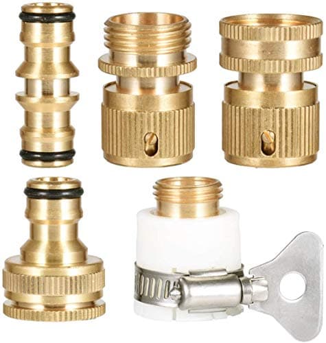 Brass Garden Tap Adaptors Hose Expandable Stretch Fittings Tap Connectors 1/2 Inch and 3/4 Inch Female Threaded Faucet Adapter 3/4" Thread Adapter