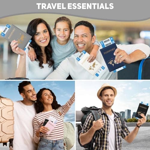 ILIYAH Passport Cover - Waterproof Travel Accessories, PU Leather Holder (Grey) — view 6