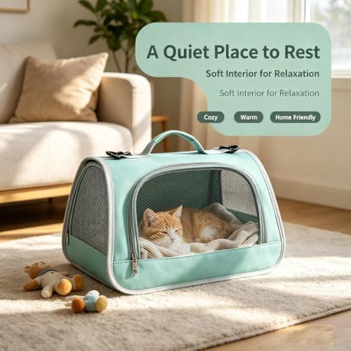 Green Cat Carrier Bag, Portable Pet Carrier For Small Animals，Green Pet Carrier Bag, Small Animal Carrier, Portable Design, Veterinary Visits, Outdoor Adventures, Travel Carrier, Durable Construction — view 6