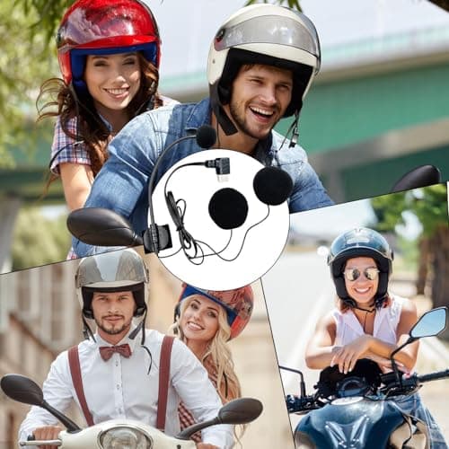 Helmet Headset - Noise Cancelling Technology Waterproof Motorcycle Microphone Wireless Communication Device | Outdoor Sports Hands-Free Earphones Type C Plug for Sports Interv — view 5