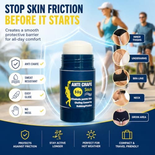 Anti Chafe Balm for Body, Anti Chafing Cream for Thighs, Underarms & Feet — view 2