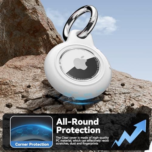 TNSNK for AirTag Holder Keyring, 1 Pack,White — view 5