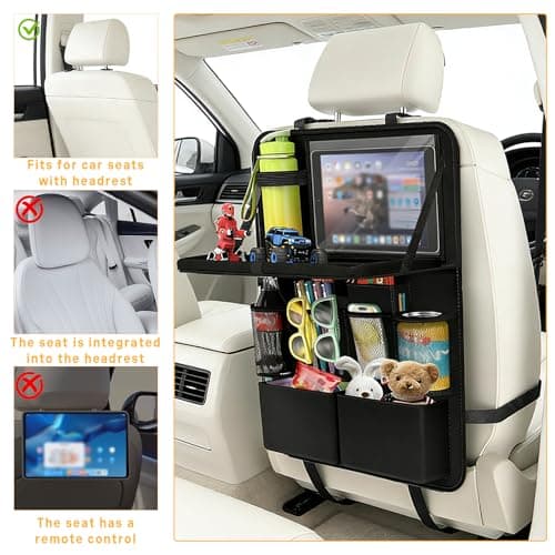 Yeqqzq Car Seat Organizer, Backseat Organiser for Kids with Tablet Holder — view 6