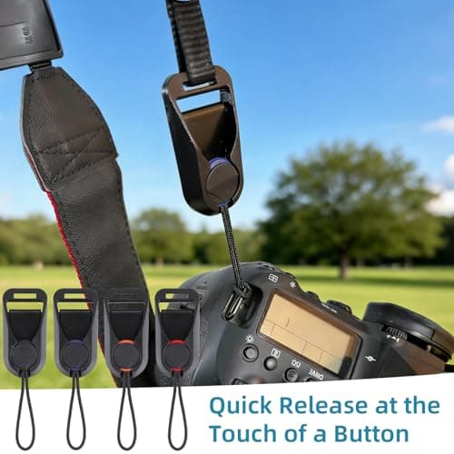 ZoeWei Camera Strap Quick Release Buckles, 8 Pack Camera Neck Shoulder Strap Quick Release Loops Clips with 4 Additional Connectors Compatible for DSLR or Mirrorless Camera — view 5
