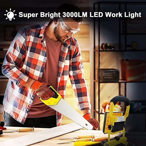 Edasion 20W LED Rechargeable Work Light 3000LM Portable Battery Floodlight — view 3