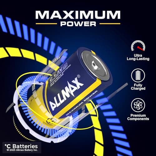 Allmax C (LR14) Maximum Power Alkaline Batteries (6 Count) – 1.5V — view 2