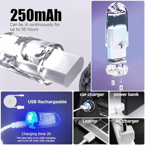 SROOS 2PCS MINI LED Lantern Torch, Rechargeable Waterproof EDC Keychain Small LED Flashlight for Camping, Portable Magnetic Small Stick Lamp Torch Light(2PCS Warm White) — view 6