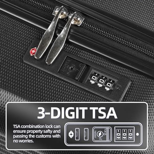 Tavoxda 3 Piece Luggage Sets, ABS Hardshell Suitcase Set for Family Travel — view 5