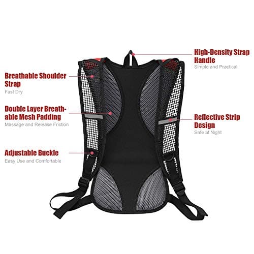 LanXin 5L Small Hiking Backpack Waterproof Tear-Resistant Hiking Daypack with Reflective Strip,Great for Hiking, Running, Cycling, Camping, Skiing, Outdoor Activities, Black (5L) — view 4