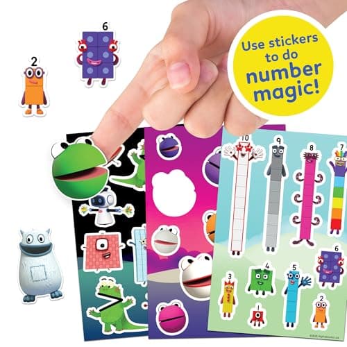 Numberblocks Sticker Activity Set – 40+ Pieces Kids Sticker Sheets with Felt Tips, Colouring Characters – Educational Maths Learning – Kids Party Bag Fillers, Creative Maker Kitz by Bladez Toyz — view 3
