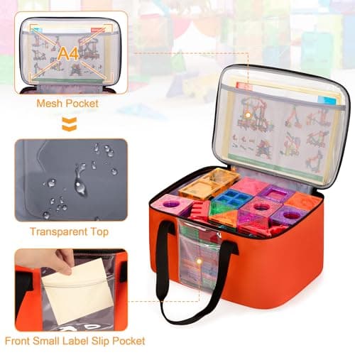 Rexmica 2pcs Toy Storage Organiser Bag for Magnetic Building Tiles Blocks — view 2