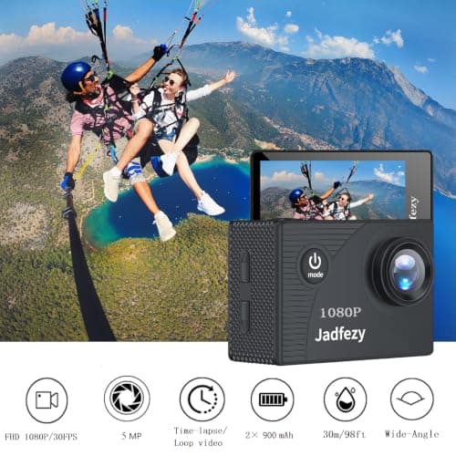 Jadfezy Action Camera 98FT Underwater Waterproof Camera with Memory Card — view 4