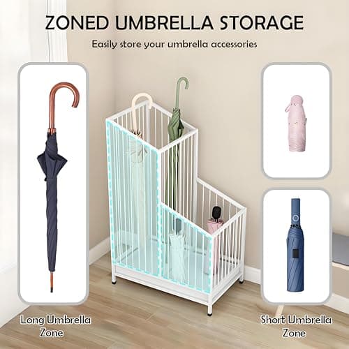SINBINTA Metal Umbrella Stand, Umbrella Holder with Removable Drip Tray — view 5