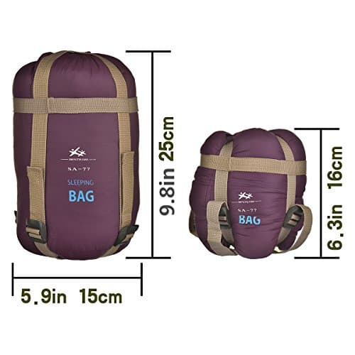 BESTEAM Agemore Envelope Outdoor Sleeping Bag Camping Travel Hiking Multifuntion Ultra-light (Claret Red) — view 3