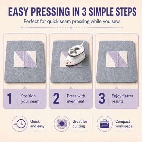 The Quilted Bear Premium Mini Iron and Wool Pressing Mat Bundle, Black — view 3