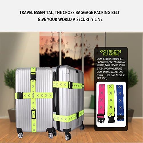 Bansga Luggage Strap Suitcase Belts Travel Accessories 2-Pack-Green — view 5