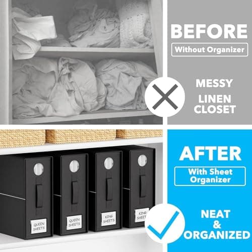Linen Closet Storage Space Saving Organization Folder Holder — view 6