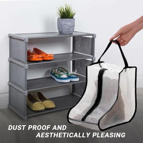 EUPSIIU 2 Pcs Women Short Boot Storage Bags, Travel Shoe Bags, Shoe Packing Organizer, Portable Proof Dust and Waterproof Shoe Storage Bag, Zippered Shoe Pouch for Hunting Hiking Fishing (Black) — view 4