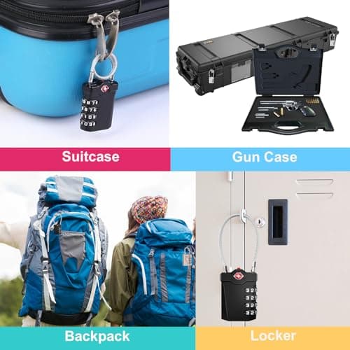ZHEGE Travel Padlocks for Luggage, Suitcase Locks (Silver, 2P) — view 6