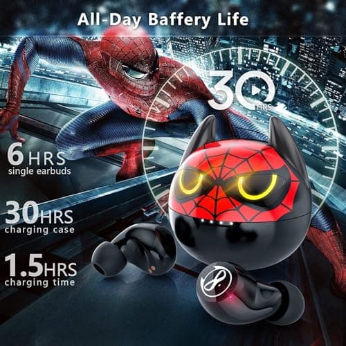AMAFACE Kids Wireless Earbuds,Bluetooth 5.3 in Ear Headphones with Dual Mics 3D HiFi Stereo Earphones for Kids Children'S Day Gift 36H Playtime Music/Game with Mini Portable Charging Case — view 3