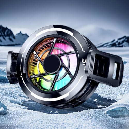 Phone Cooler Fan, Magnetic RGB g-aming Cooler with Back c-lip | Portable, Type-C, Lightweight | for Mobile Gamers Content Creators, a-ndroid i-phone i-pad, Office Travel Road Trip — view 4