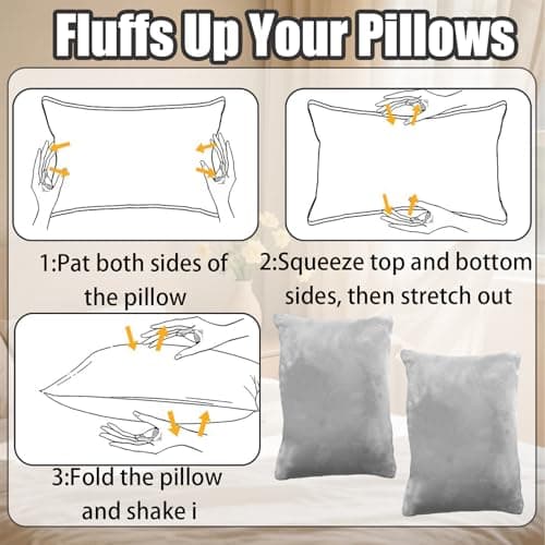 KFSCIP 2 Pcs Small Pillows, Two Pack Mini Cushions with Covers Included, Compact Travel Pillow for Office and Home Support, Knee Pillow for Joint Comfort, 28 x 18 cm Size, Grey Velour Fabric — view 4