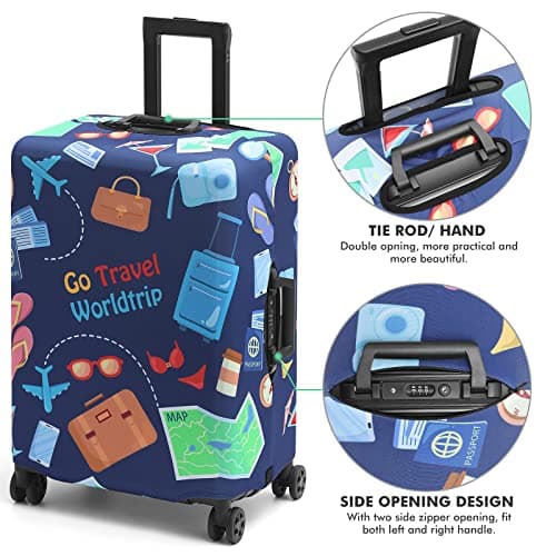 Youth Union Suitcase Cover 18-32 Inch Bamboo Charcoal Fiber Luggage Cover Polyester Clear Travel Luggage Trolley Case Cover Protector, Flamingo 5, L — view 2