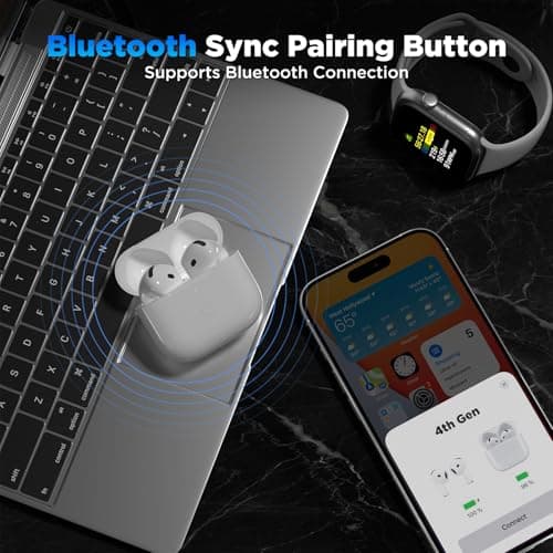 Wireless Charging Case Replacement Compatible with Air Pods 4 rd — view 4