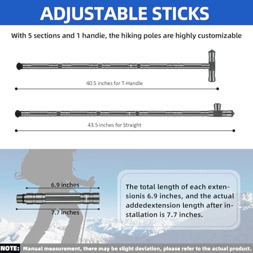aiGear Tactical Stick 5 Tubes Gray Aluminum with 3 Hiking Equipment Tools — view 5