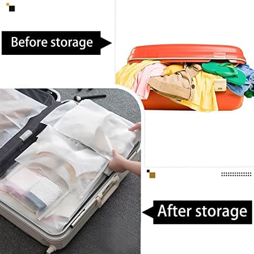 24 Pcs Reusable Ziplock Bags, Frosted Travel Storage Organiser, 5 Sizes — view 5