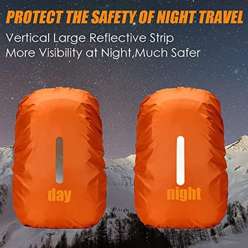 LICQIC Waterproof Rain Cover for Backpack, S (30-40L), Orange — view 3