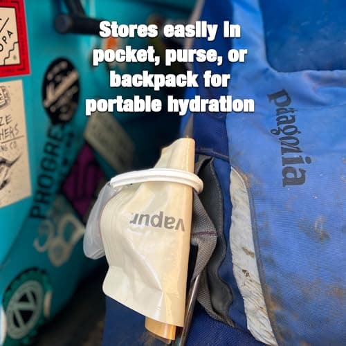 Vapur Flexible, Collapsible Wide Mouth Anti-Bottle with Detachable Carabiner, 23 Ounce, Whiteout, Pack of 1 — view 2