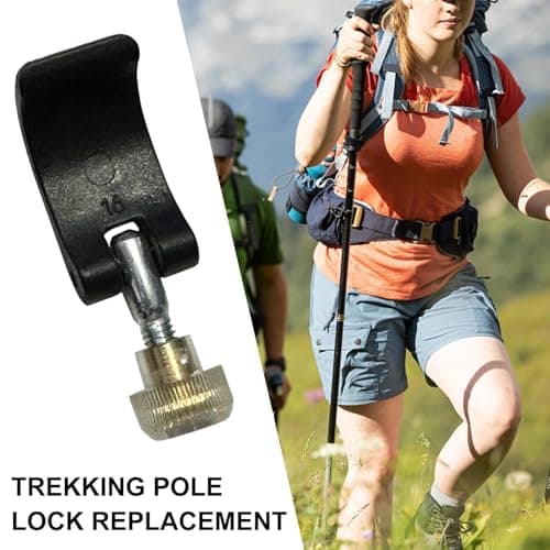 Trekking Pole Lock Parts - 4 Pack External Handle Nuts | Hiking Pole Replacement Clamps, Adjustable Walking Stick Accessories For Camping, Mountaineering And Outdoor Adventure Use — view 3