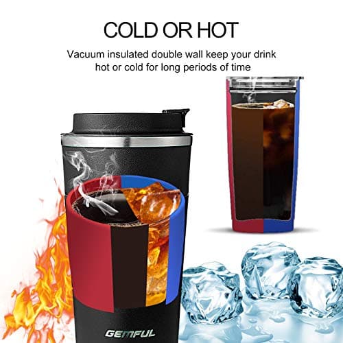 GEMFUL 510ml Thermal Coffee Cup Insulated Stainless Steel Travel Tumbler — view 4