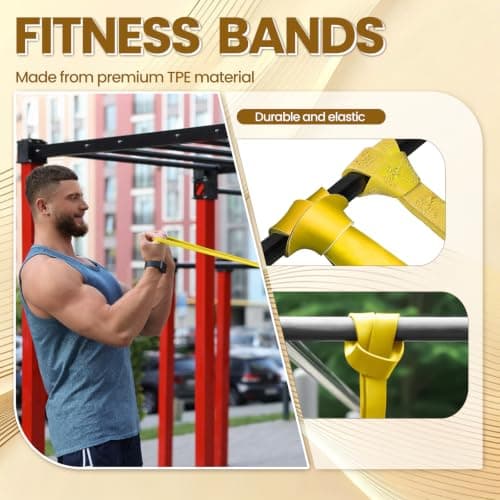 Resistance Bands Set, Exercise Band with Door Anchor for Men & Women,Red — view 2