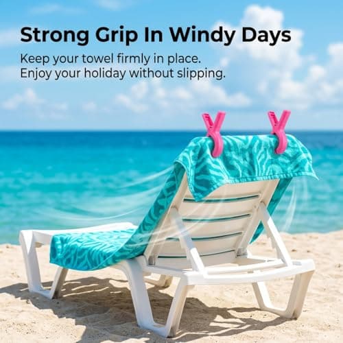 8 Pcs Large Beach Towel Clips Sun Lounger Clothes Pegs for Pool Cruise — view 3
