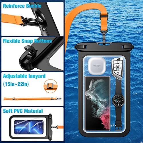 HWeggo Waterproof Phone Pouch,10.5'' Extra Large IPX8 Waterproof Phone Case with Lanyard Compatible with iPhone 16 Pro Max/15/14/13/12,Samsung S24 Ultra etc(Suitable for Most Phone Models) Black*2 — view 4