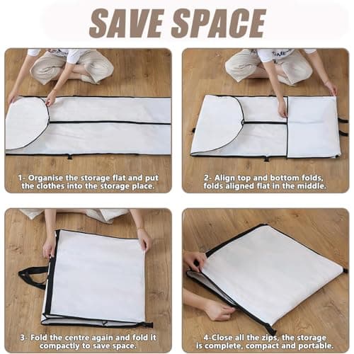 Long Dress Bags Covers Garment Storage bags with Zip Wedding Dust Cover Foldable Washable Clear Lightweight Garment Bags for Travel Weddings Suits and Dresses (white) — view 6